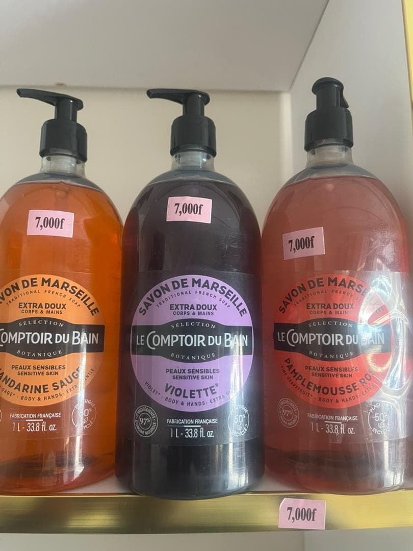 Le Comptoir du Bain Savon de Marseille liquide violette, flacon pompe 1 L
