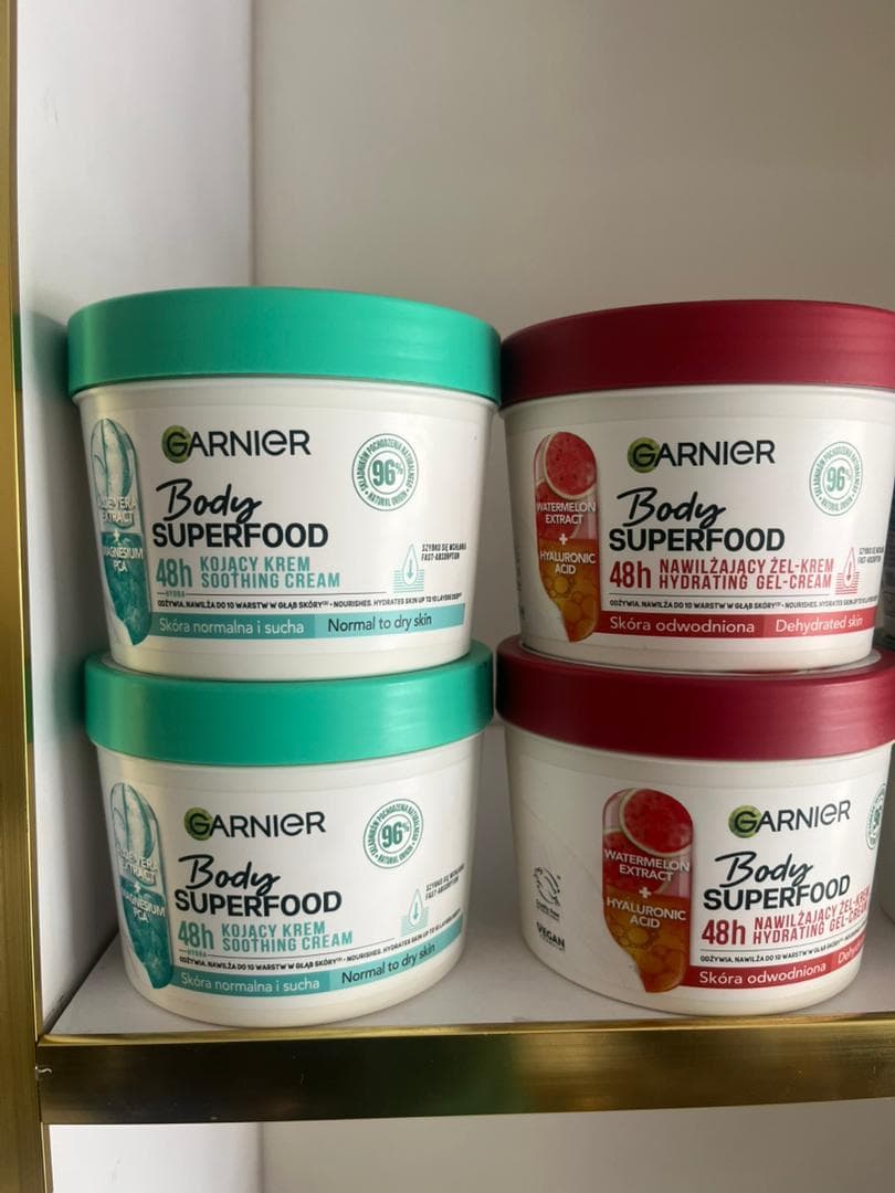 Garnier Body Superfood Aloe Vera crème apaisante 48h, pot vert 380 ml