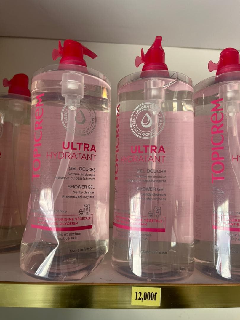 Topicrem Ultra Hydratant Gel Douche à la glycérine végétale, flacon rose 1 litre